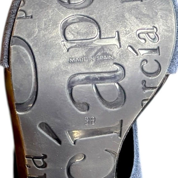 Pedro Garcia Yimina Blue Suede Cutout Slingback High Heel Sandals 38 - Picture 15 of 15